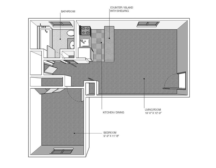 Garden-level 1 bedroom